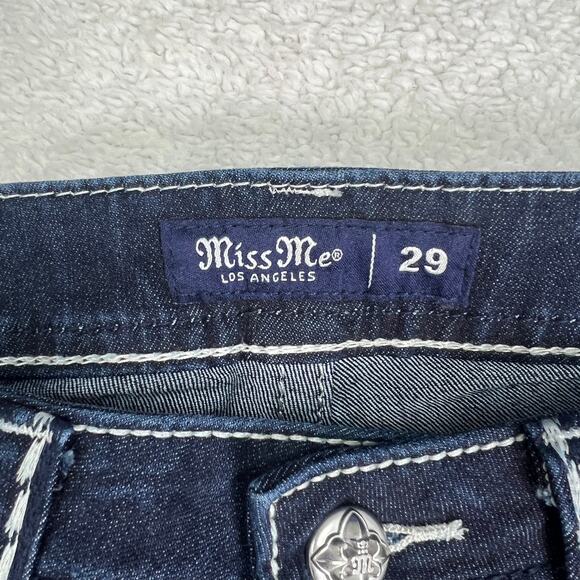 Miss Me Chloe Boot Dark Wash Jeans Sz 29 Altered Cropped to 23" Inseam Capri - Picture 7 of 11